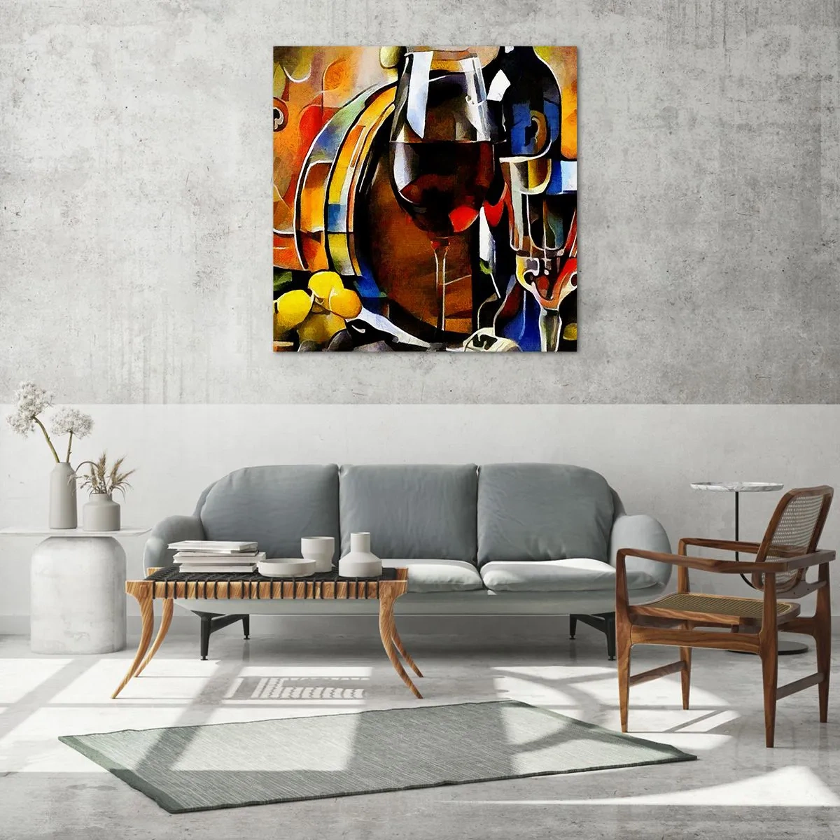 Obraz na skle - Aj svet dostáva farby - 50x50 cm