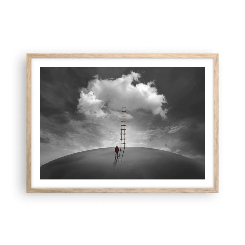 Plagát v ráme zo svetlého duba - Všetko je možné - 70x50 cm