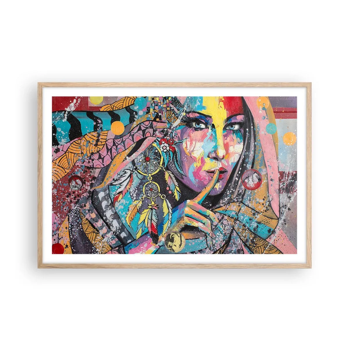 Plagát v ráme zo svetlého duba - Mlč, než pochopíš - 91x61 cm