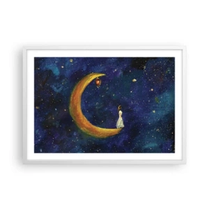 Plagát v bielom ráme - Volanie sveta - 70x50 cm