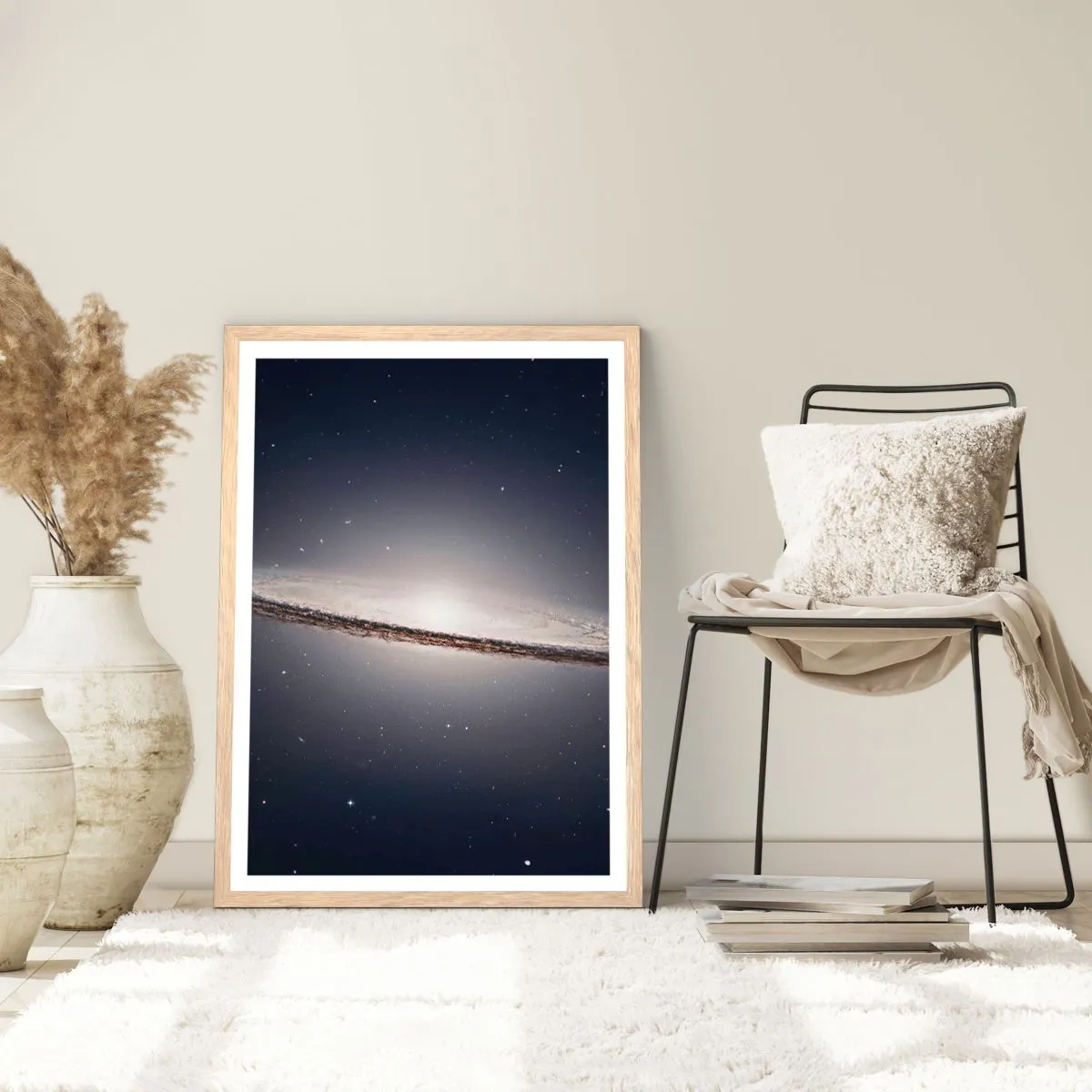 Plagát v ráme zo svetlého duba - Kedysi dávno v jednej preďalekej galaxii… - 70x100 cm