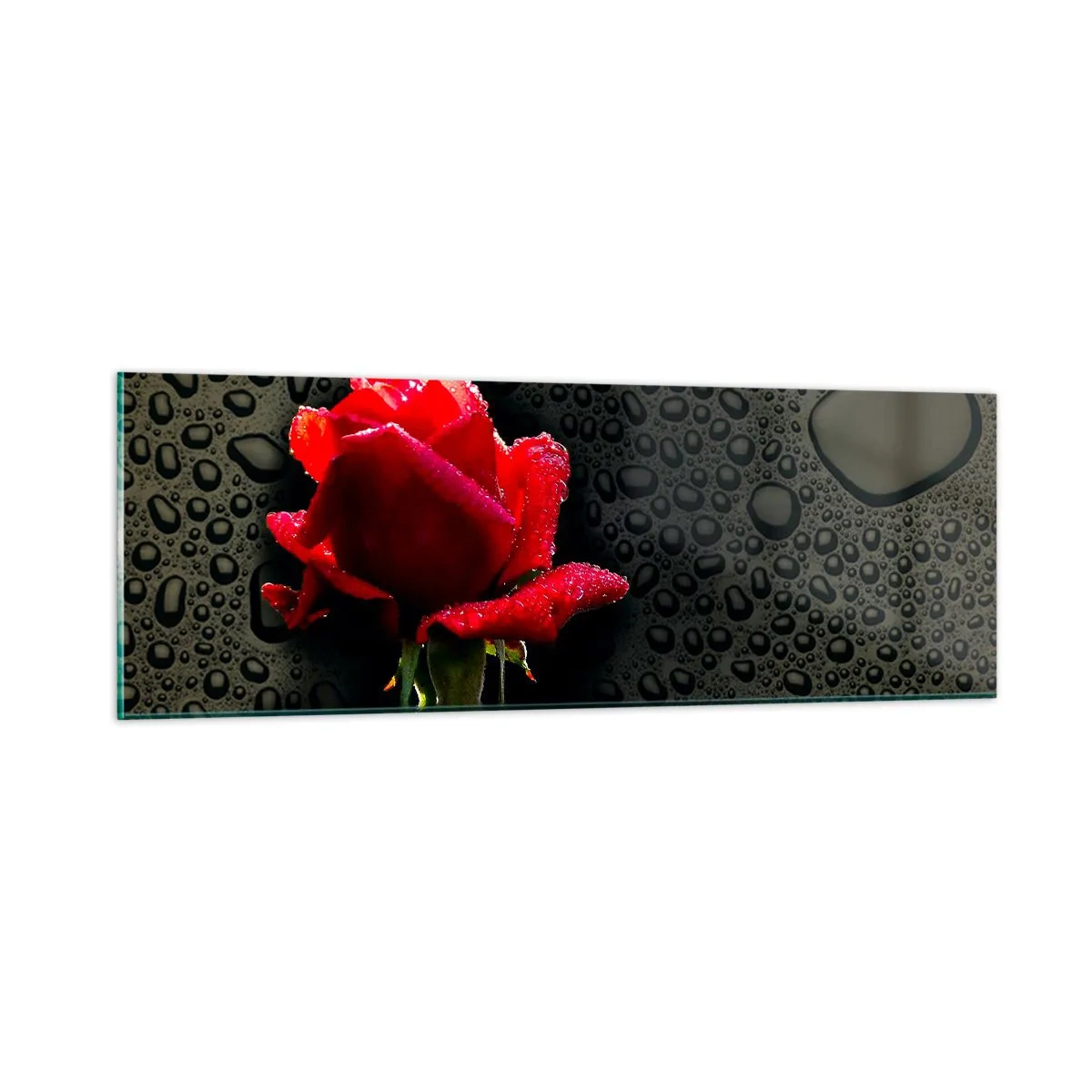 Obraz na skle - Červené a čierne - 90x30 cm