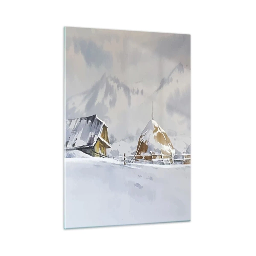 Obraz na skle - V zasneženom údolí - 50x70 cm