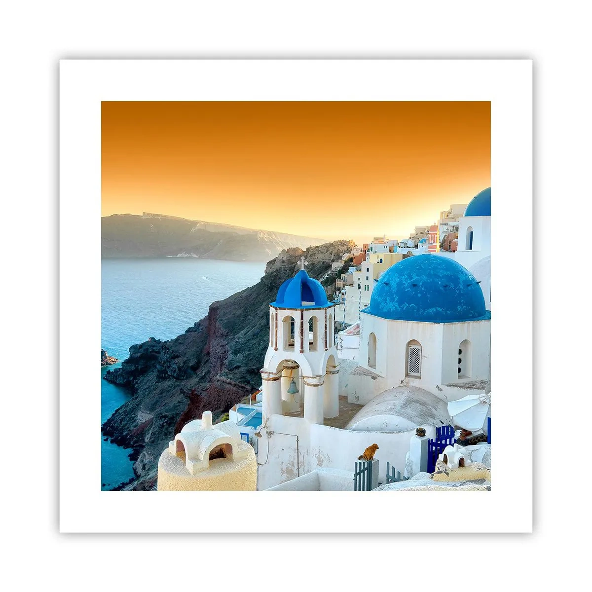 Plagát - Santorini - v náruči skál - 40x40 cm