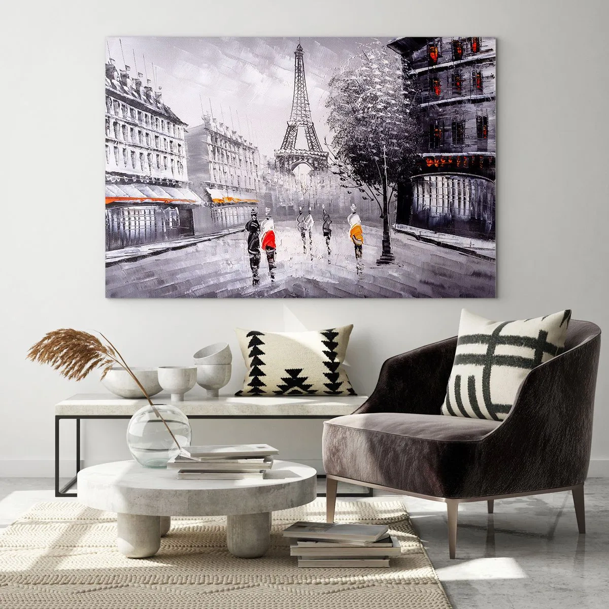 Obraz na skle - Parížska prechádzka - 70x50cm - Parížska prechádzka - Moderná nástenná dekorácia do obývacej izby a spálne ARTTOR