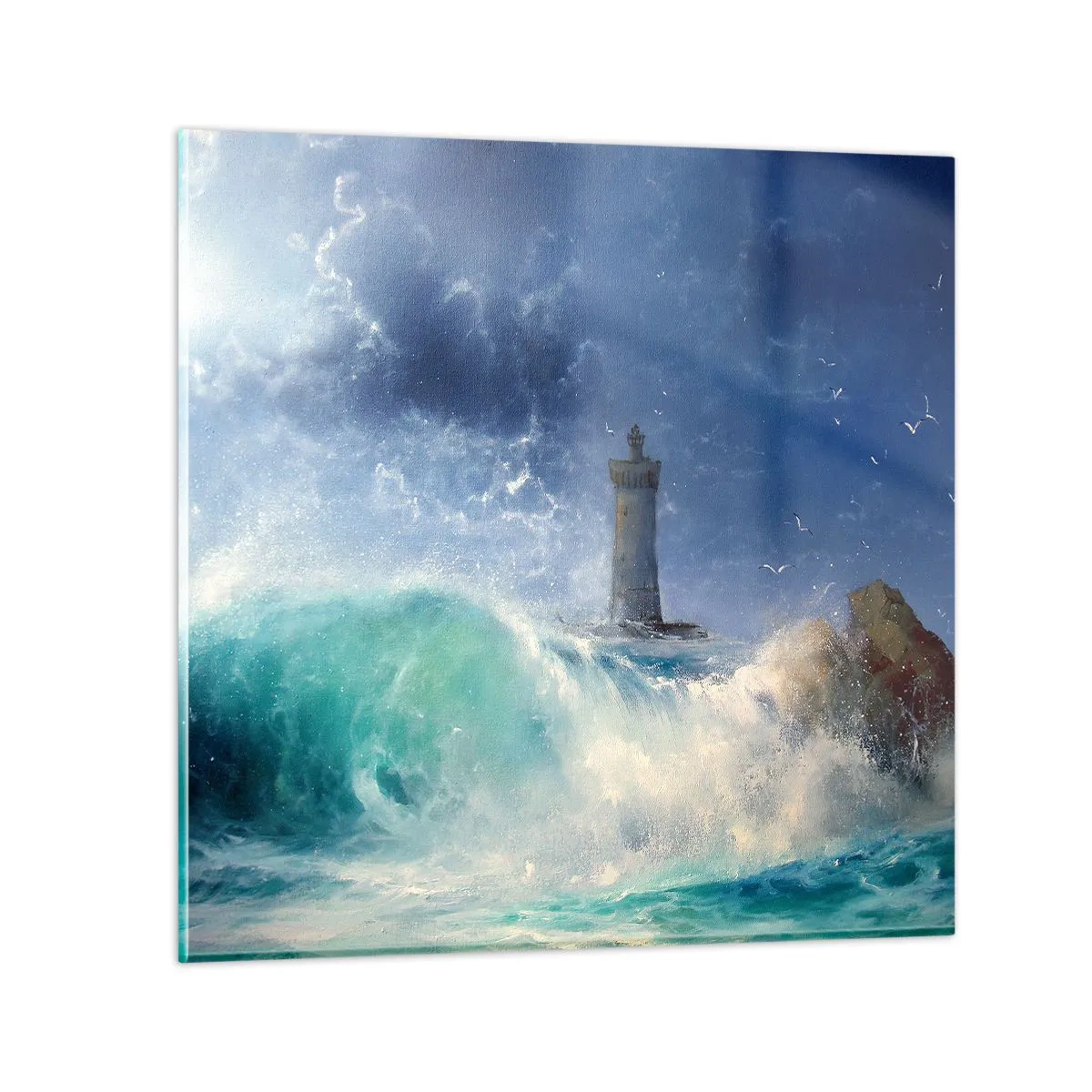 Obraz na skle - Na stráži proti živlom - 60x60 cm