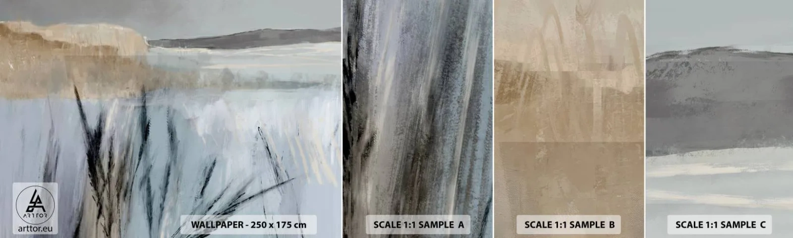 Vzorka Fototapeta Standard Eco - Zimné polia - Svetlý, Minimalizmus, Kus - 100x30 cm