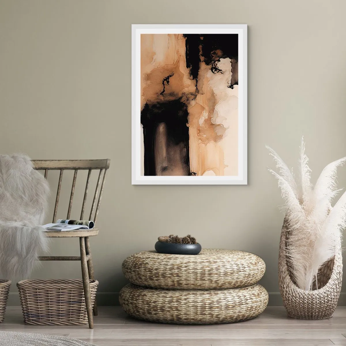Plagát v bielom ráme - Pútavá abstrakcia - 61x91 cm