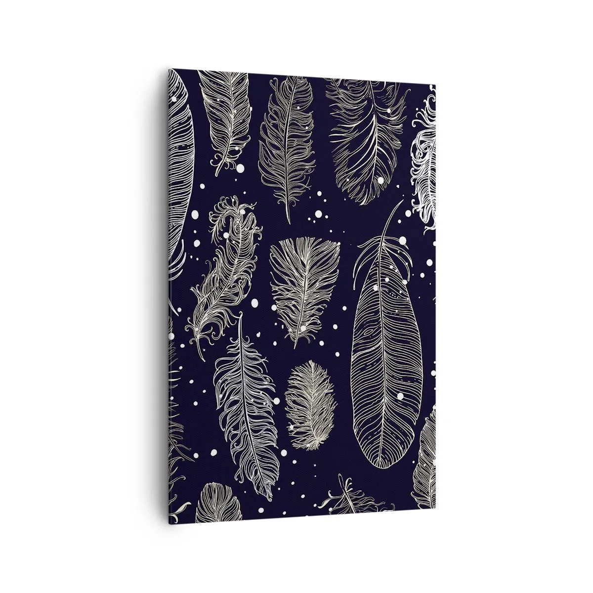 Obraz na plátne - Čipka s perím - 80x120 cm