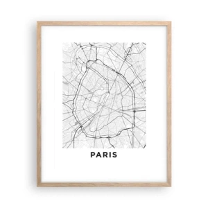 Plagát v ráme zo svetlého duba - Kvet Paríža - 40x50 cm
