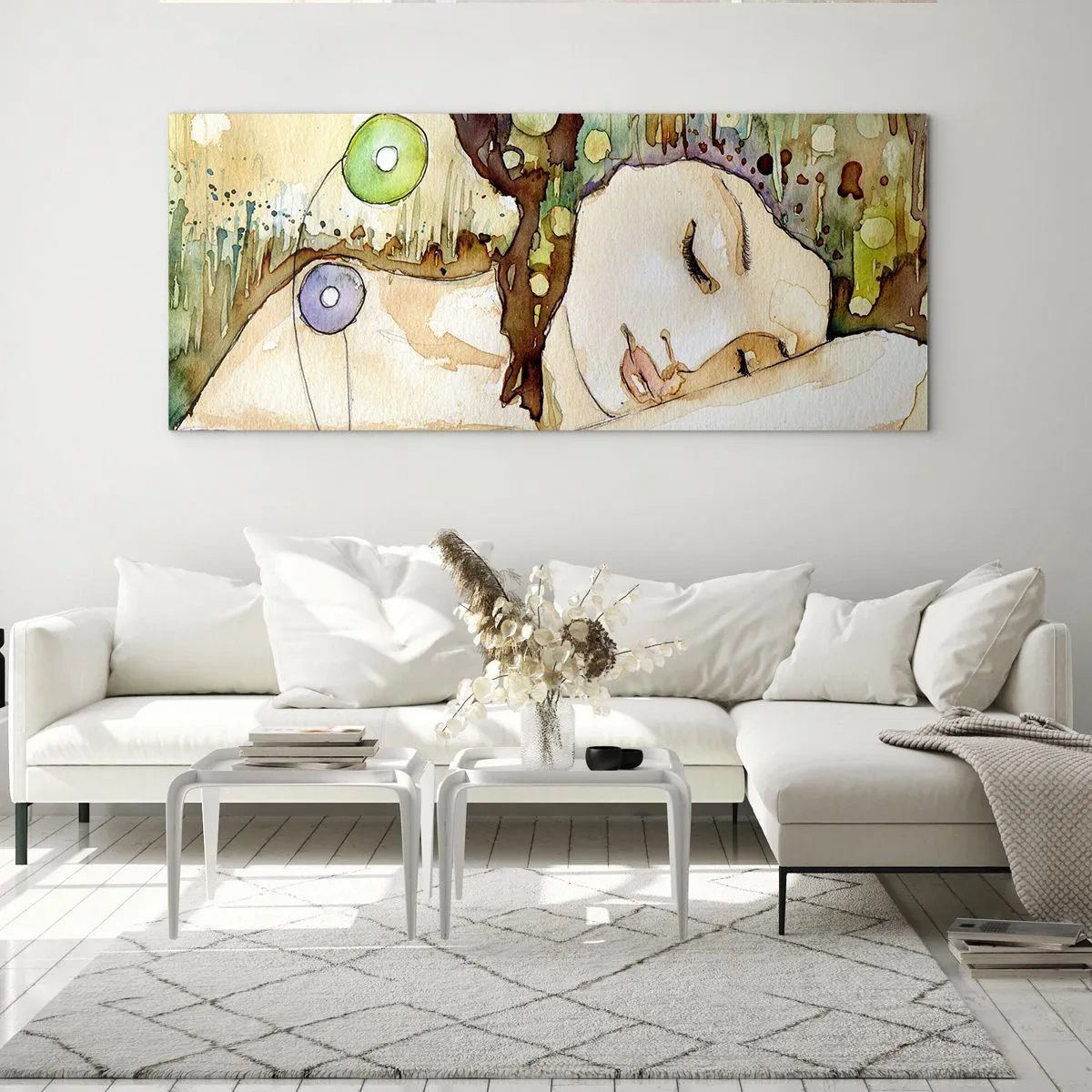 Obraz na skle - Smaragdovo-fialový sen - 120x50 cm