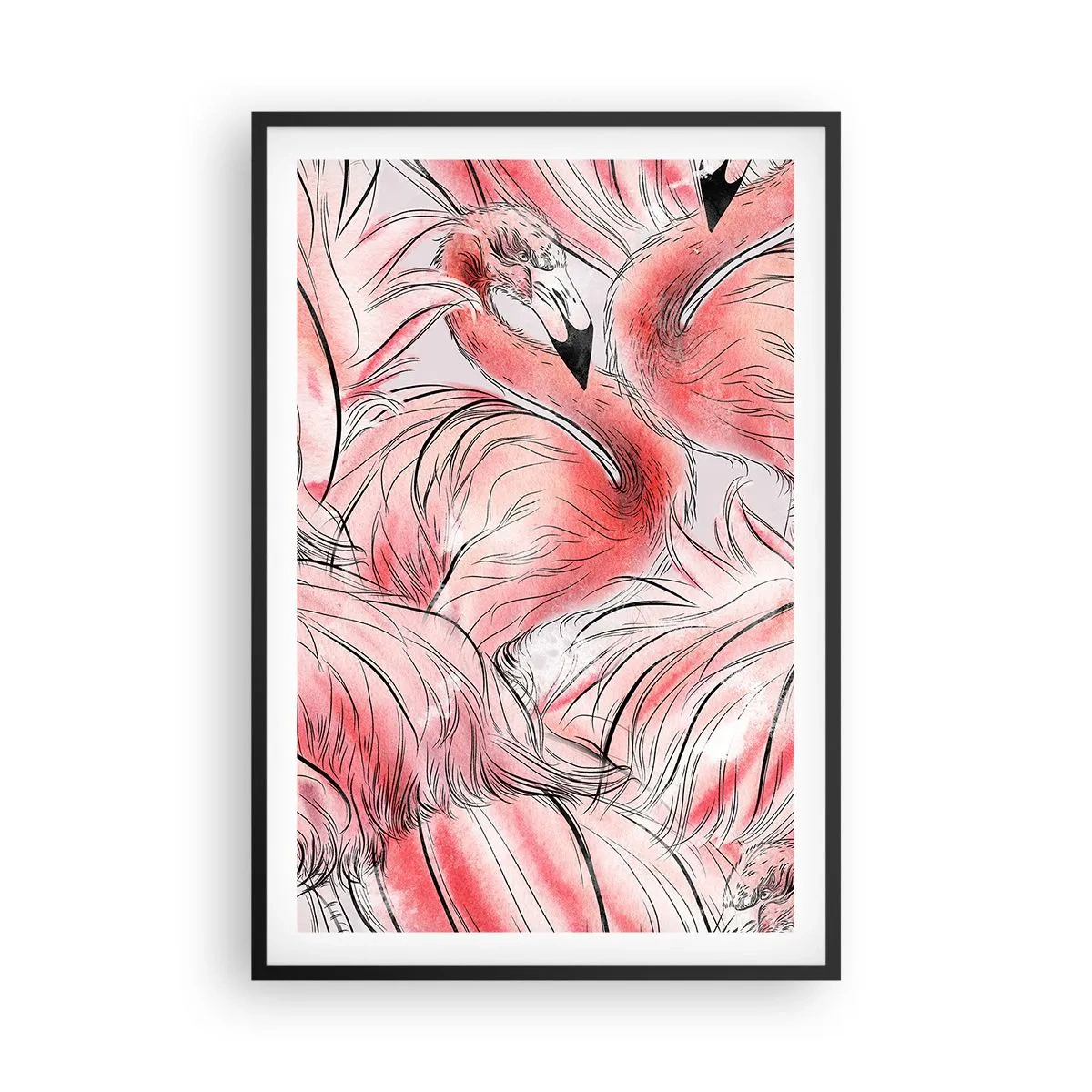 Plagát v čiernom ráme - Vtáči corps de ballet - 61x91 cm