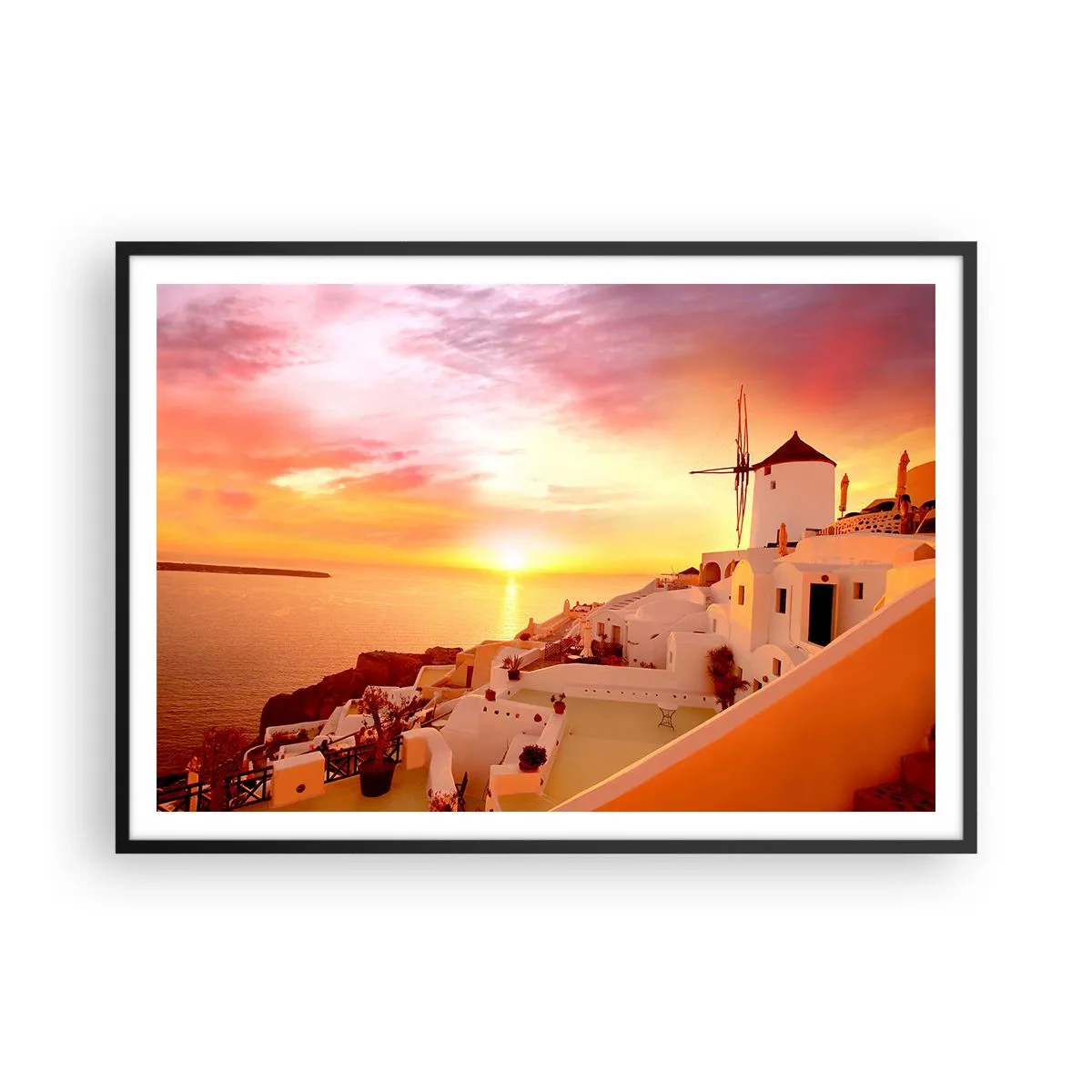 Plagát v čiernom ráme - Rozplynúť sa v bielej a zlatej - 100x70 cm