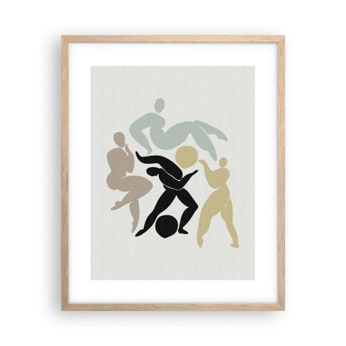 Plagát v ráme zo svetlého duba - Pohyb pre zdravie a krásu - 40x50 cm
