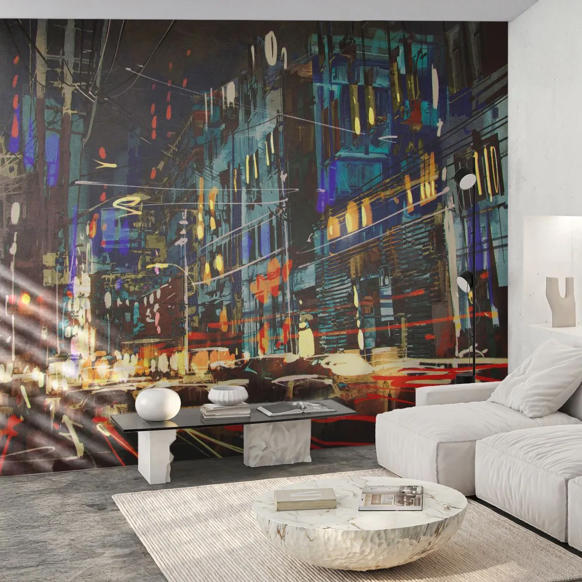 Fototapeta na mieru Premium Canvas - Večerný pouličný ruch - Mesto, Architektúra, Nočný život