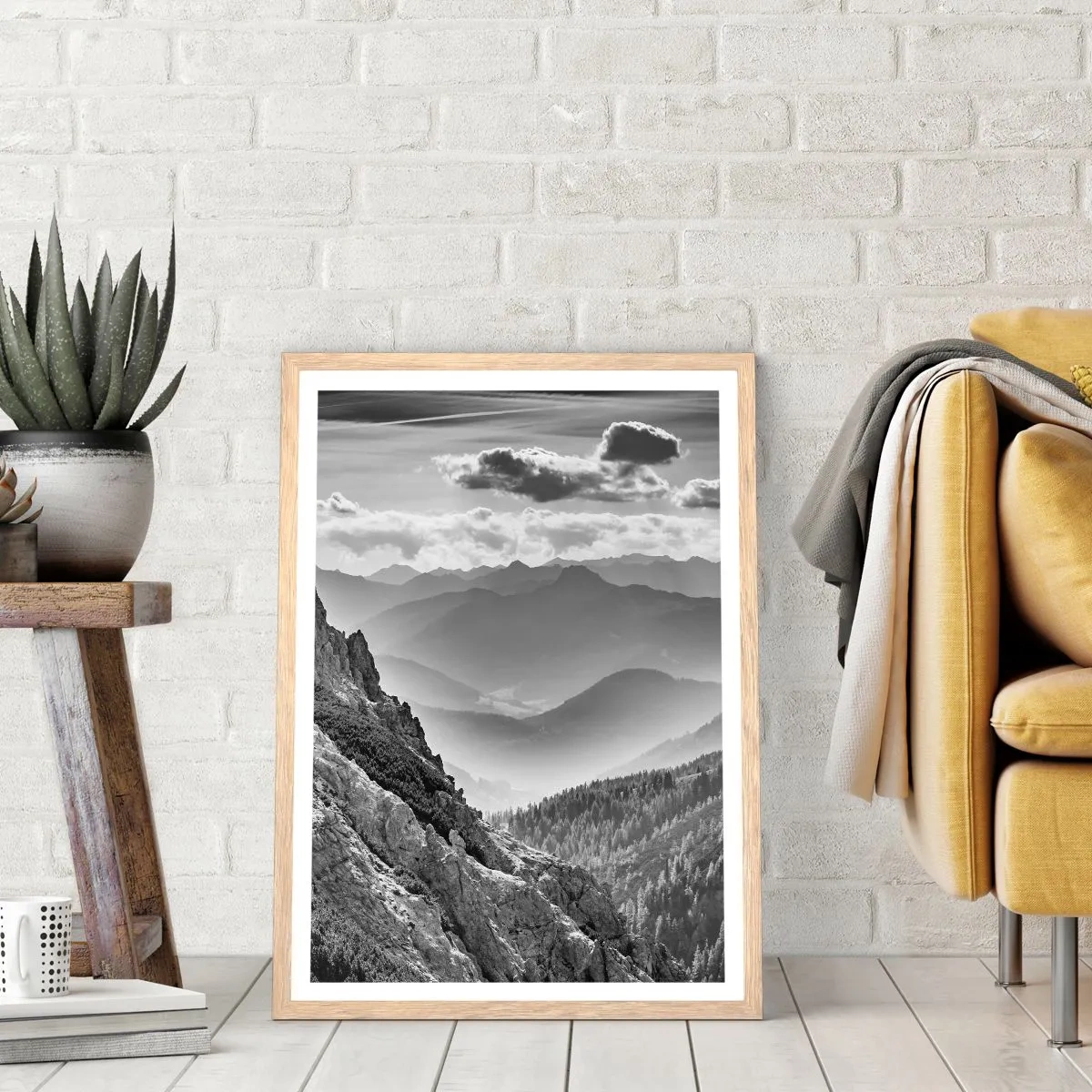 Plagát v ráme zo svetlého duba - Až k horizontu - 40x50 cm