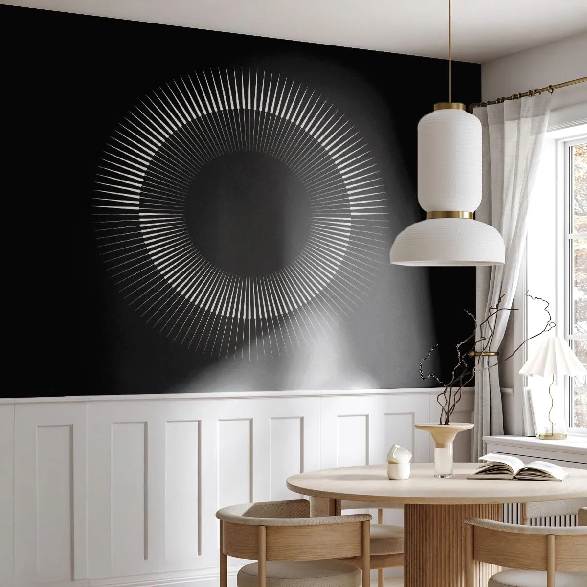 Fototapeta Premium Sand - Čierne slnko - Tmavý, slnko, Koleso - 350x256 cm