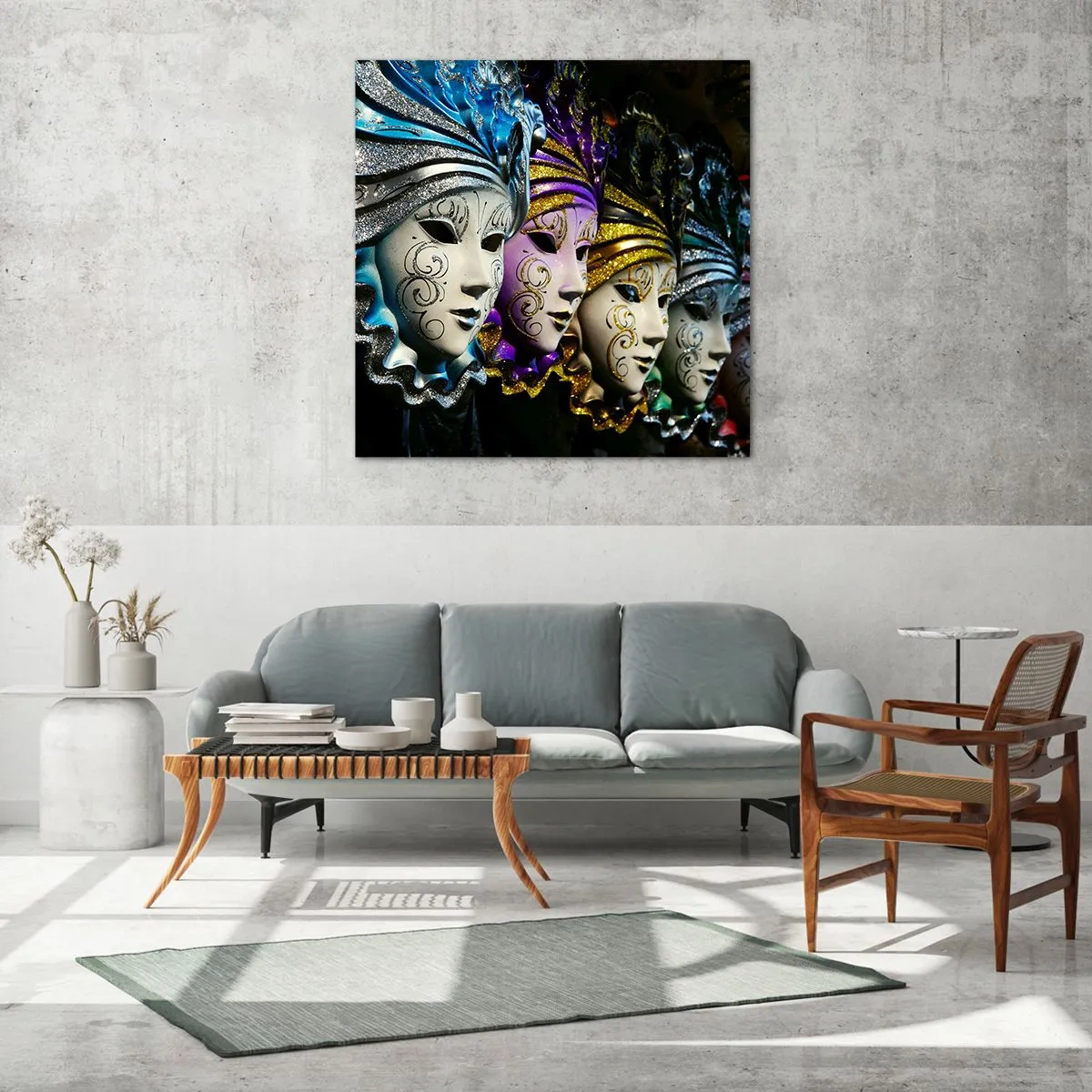 Obraz na skle - Tajomstvo v zlatej a v striebornej - 70x70 cm