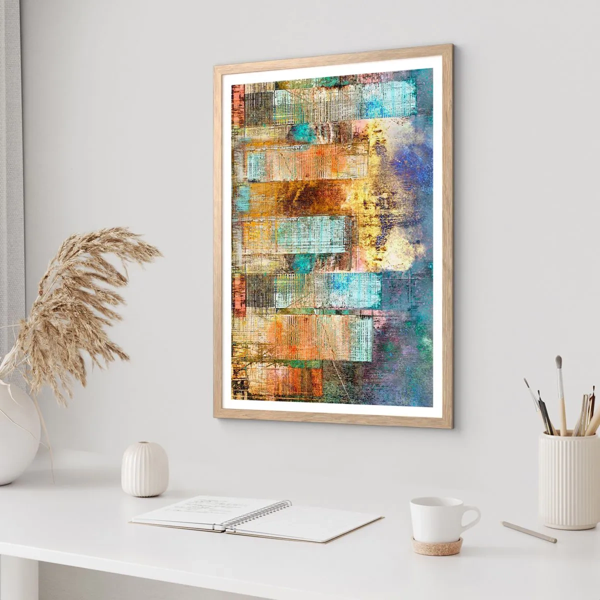 Plagát v ráme zo svetlého duba - Slnečná metropola - 61x91 cm