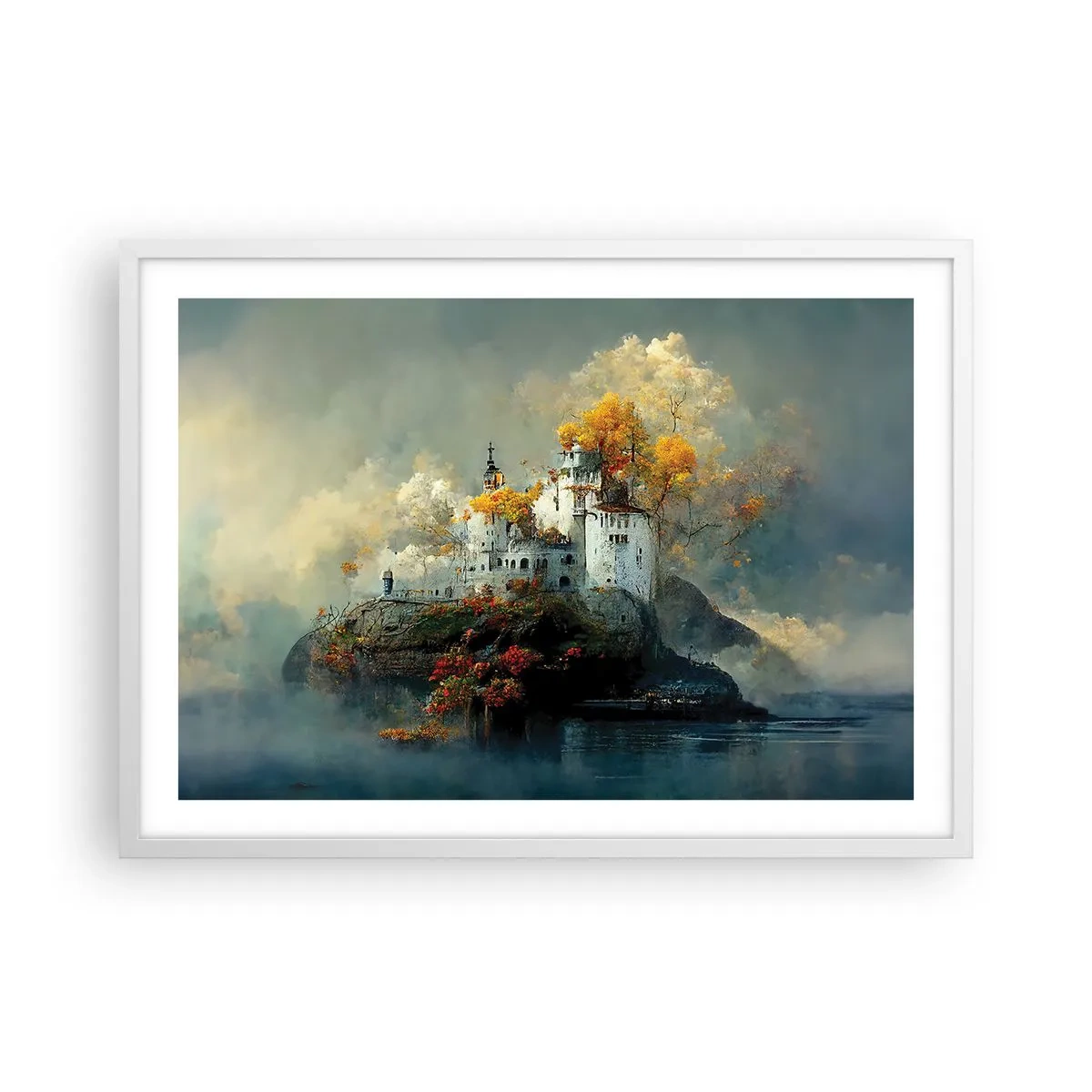 Plagát v bielom ráme - Začiatok romantického príbehu - 70x50 cm