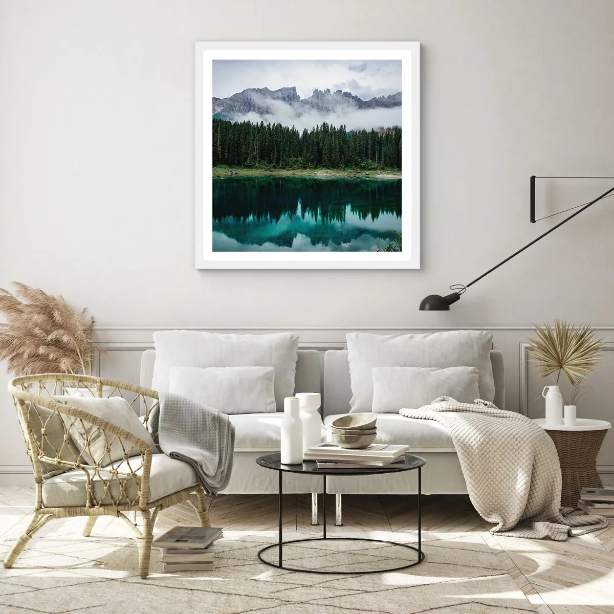 Plagát v bielom ráme - Ticho, ticho, neprebuďme spiacu vodu…. - 60x60 cm