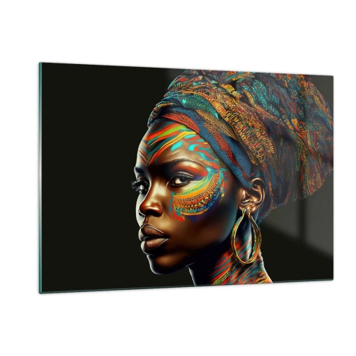 Obraz na skle - Africká kráľovná - 120x80 cm