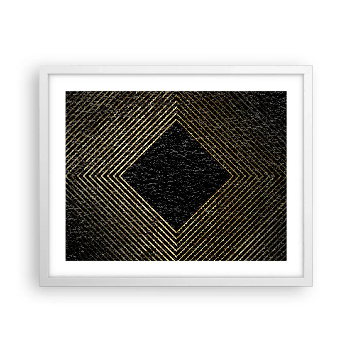 Plagát v bielom ráme - Geometria v štýle glamour - 50x40 cm