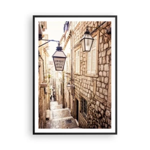 Plagát v čiernom ráme - Očarujúca ulička - 70x100 cm