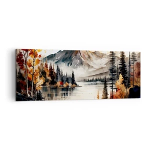 Obraz na plátne - Zlatá jeseň na horách - 140x50 cm