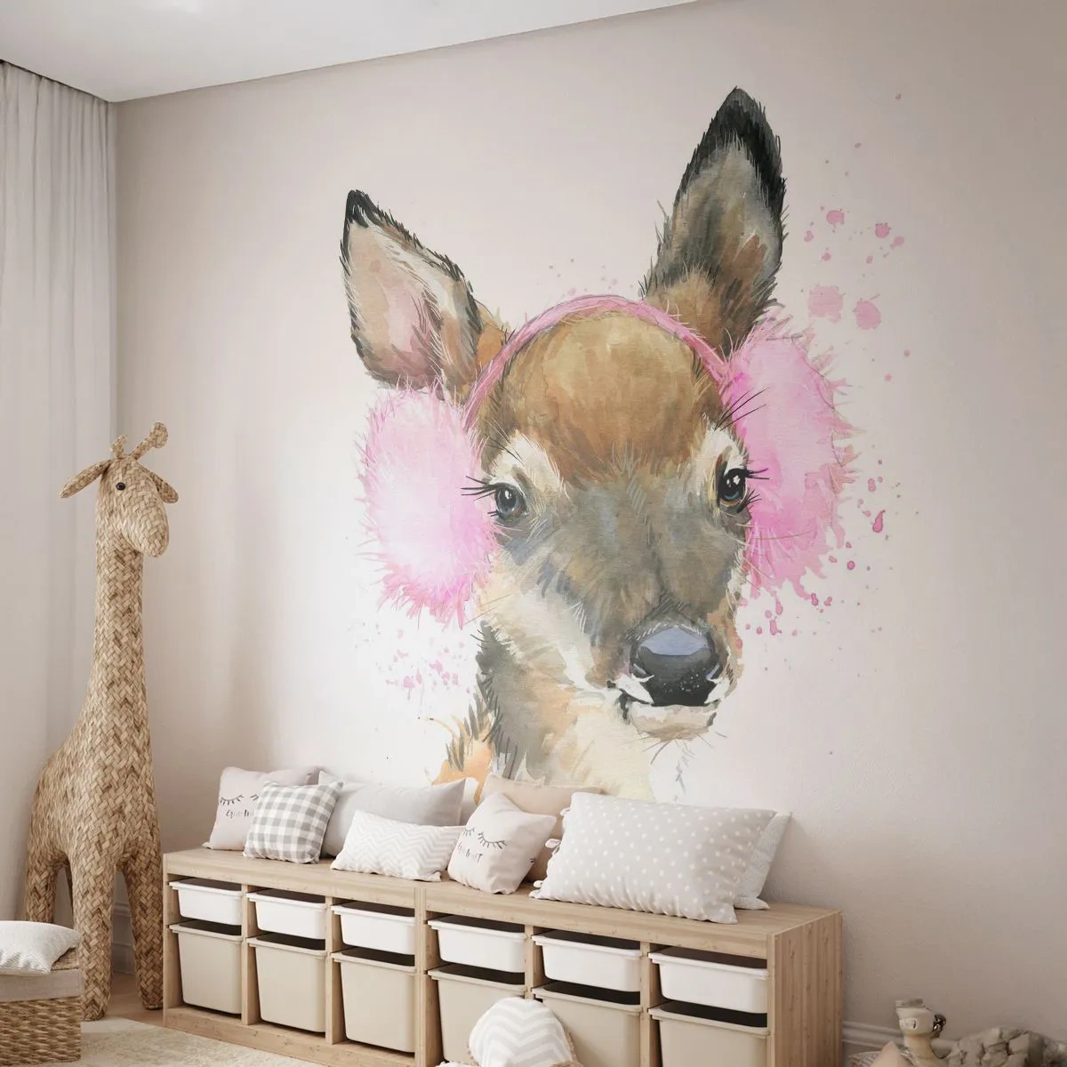 Fototapeta Premium Canvas - A mráz už nie je tak hrozný - Pre deti, Roe, Grafika - 250x175 cm
