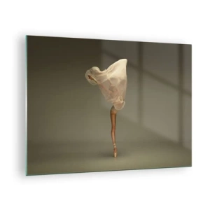 Obraz na skle - Tanečnica v jemnej póze so zdvihnutým závojom - 70x50cm - Hneď poletí - Moderná nástenná dekorácia do obývacej izby a spálne ARTTOR