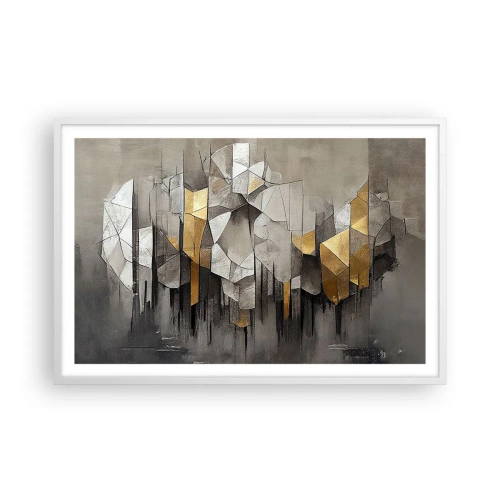 Plagát v bielom ráme - Kompozícia z ľadu a svetla - 91x61 cm