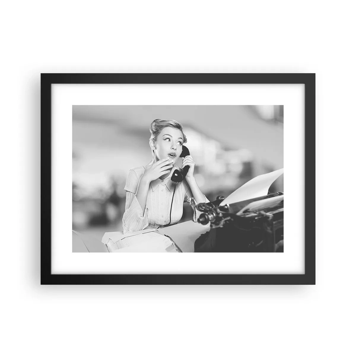 Plagát v čiernom ráme - Halo, tu sú 50. roky. - 40x30 cm