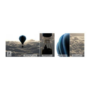 Vzorka samolepiacej fototapety Deluxe Sticker - Pútnik nad oblakmi - Krajina, Let balónom, Cestuje - 100x30 cm