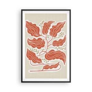 Plagát v čiernom ráme - Ľudovo a koralovo - 61x91 cm