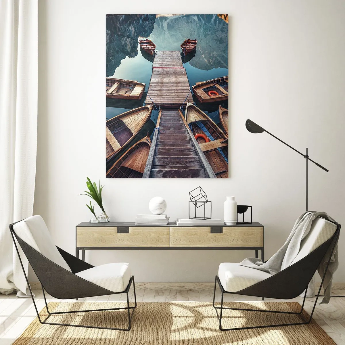 Obraz na skle - Čakám v prístave - 80x120 cm