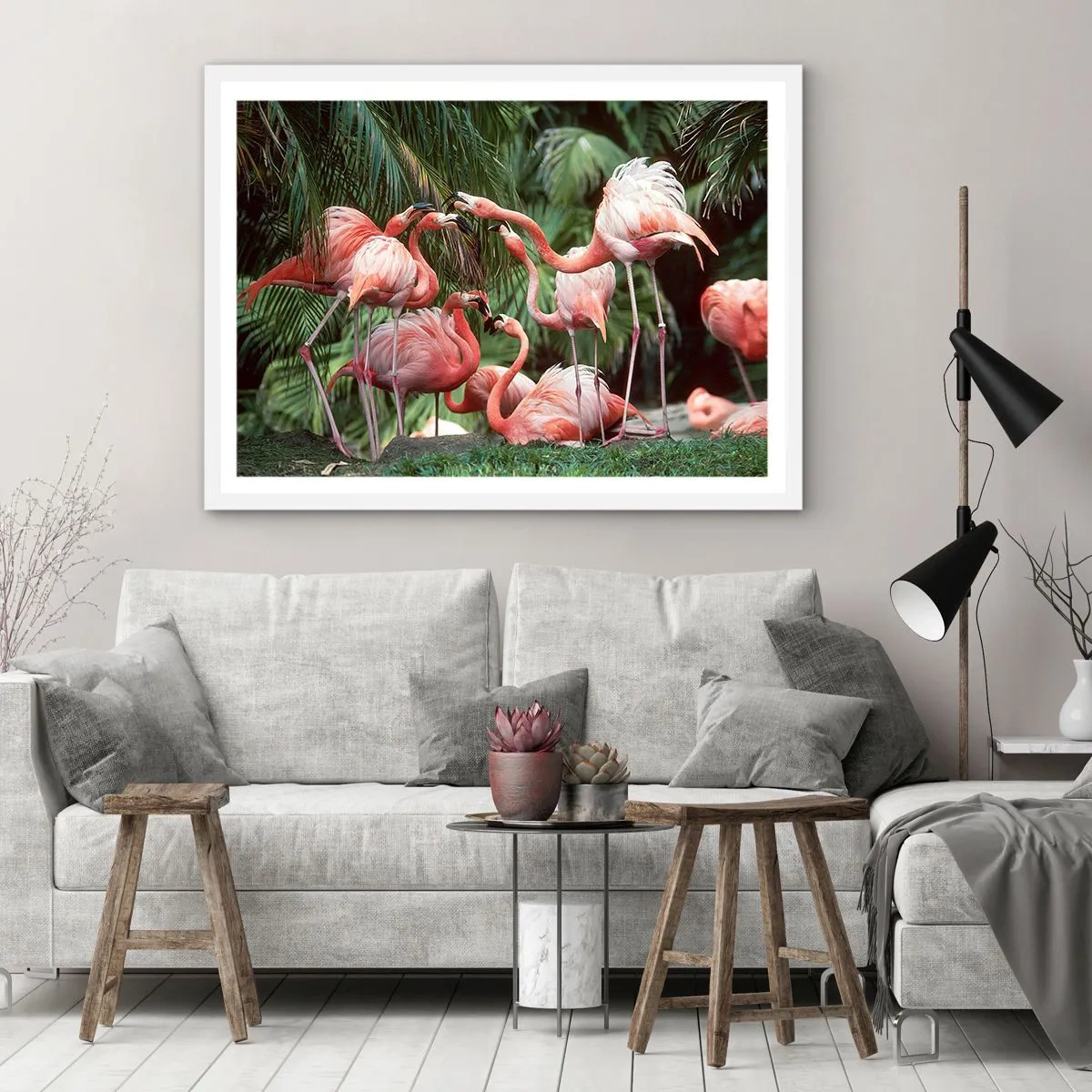 Plagát v bielom ráme - Popoludňajšie klebety - 70x50 cm