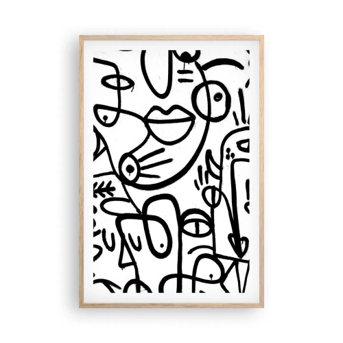 Plagát v ráme zo svetlého duba - Tváre a preludy - 61x91 cm