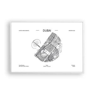 Plagát v bielom ráme - Anatómia Dubaja - 100x70 cm