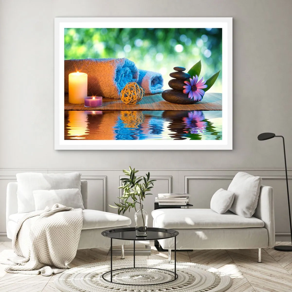 Plagát v bielom ráme - Čas pre telo - 100x70 cm