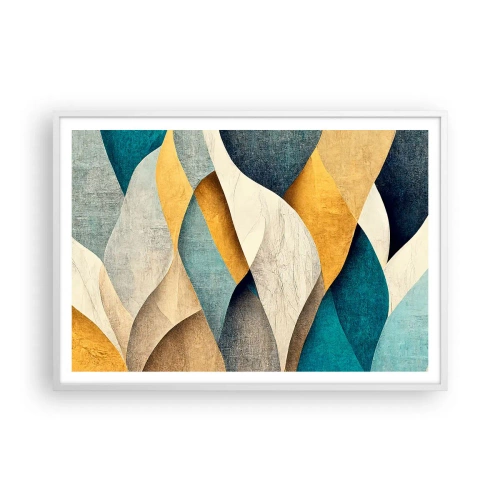 Plagát v bielom ráme - Rytmus a vlnenie - 100x70 cm