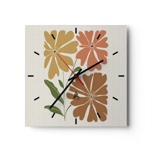 Nástenné hodiny - Príroda a geometria - 30x30 cm