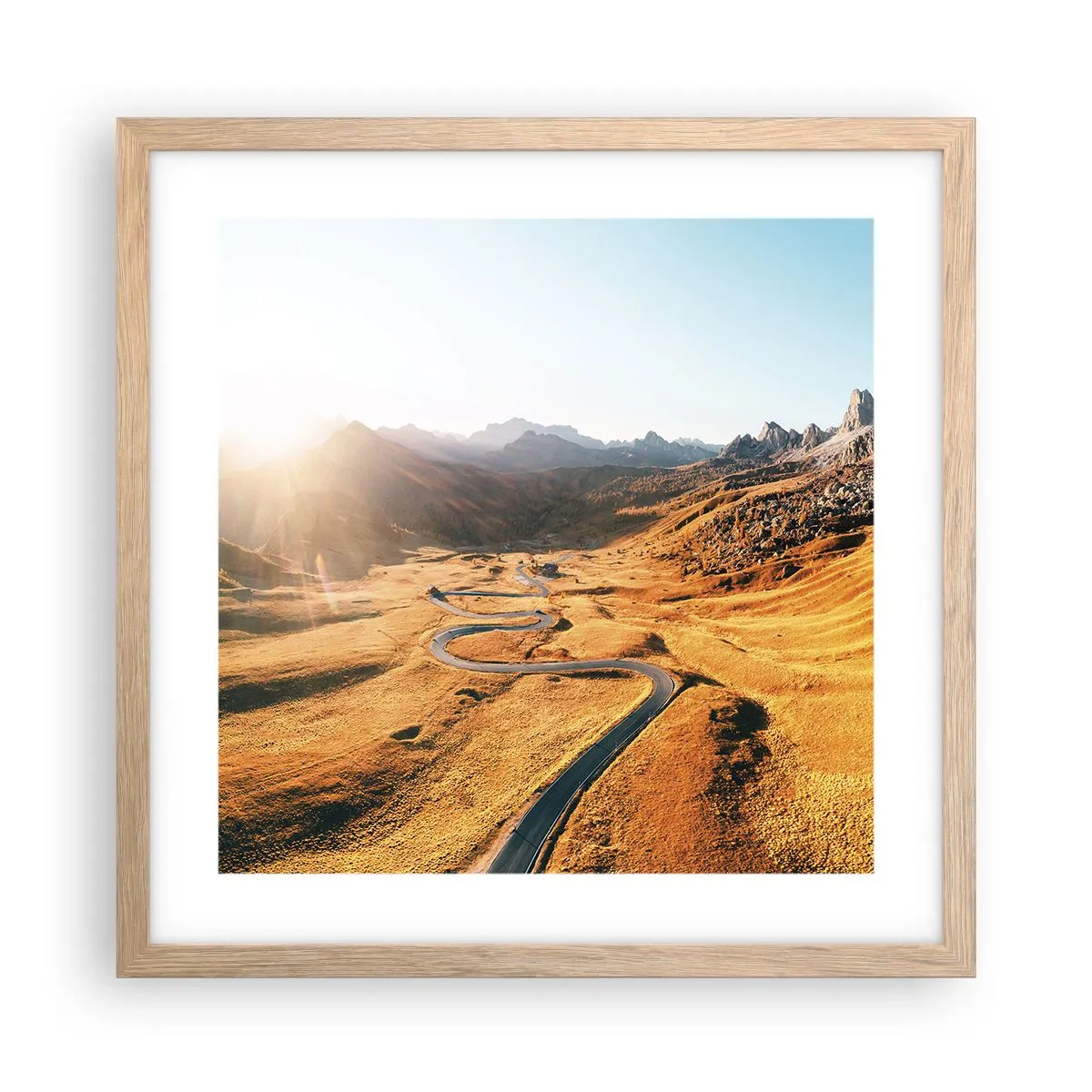 Plagát v ráme zo svetlého duba - V zlatom údolí - 40x40 cm