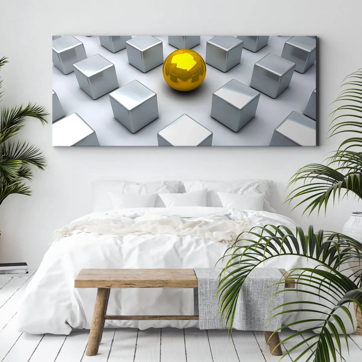 Obraz na plátne - Prečo ja? Geometrická kompozícia - 100x40 cm
