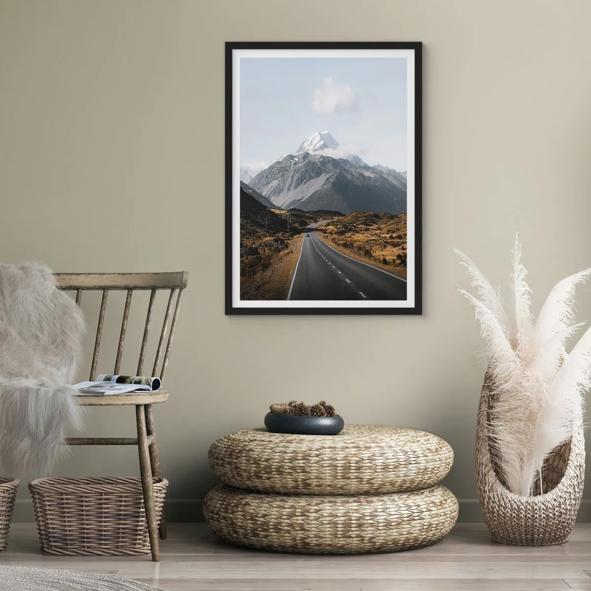 Plagát v čiernom ráme - Cesta do srdca hôr - 40x50 cm