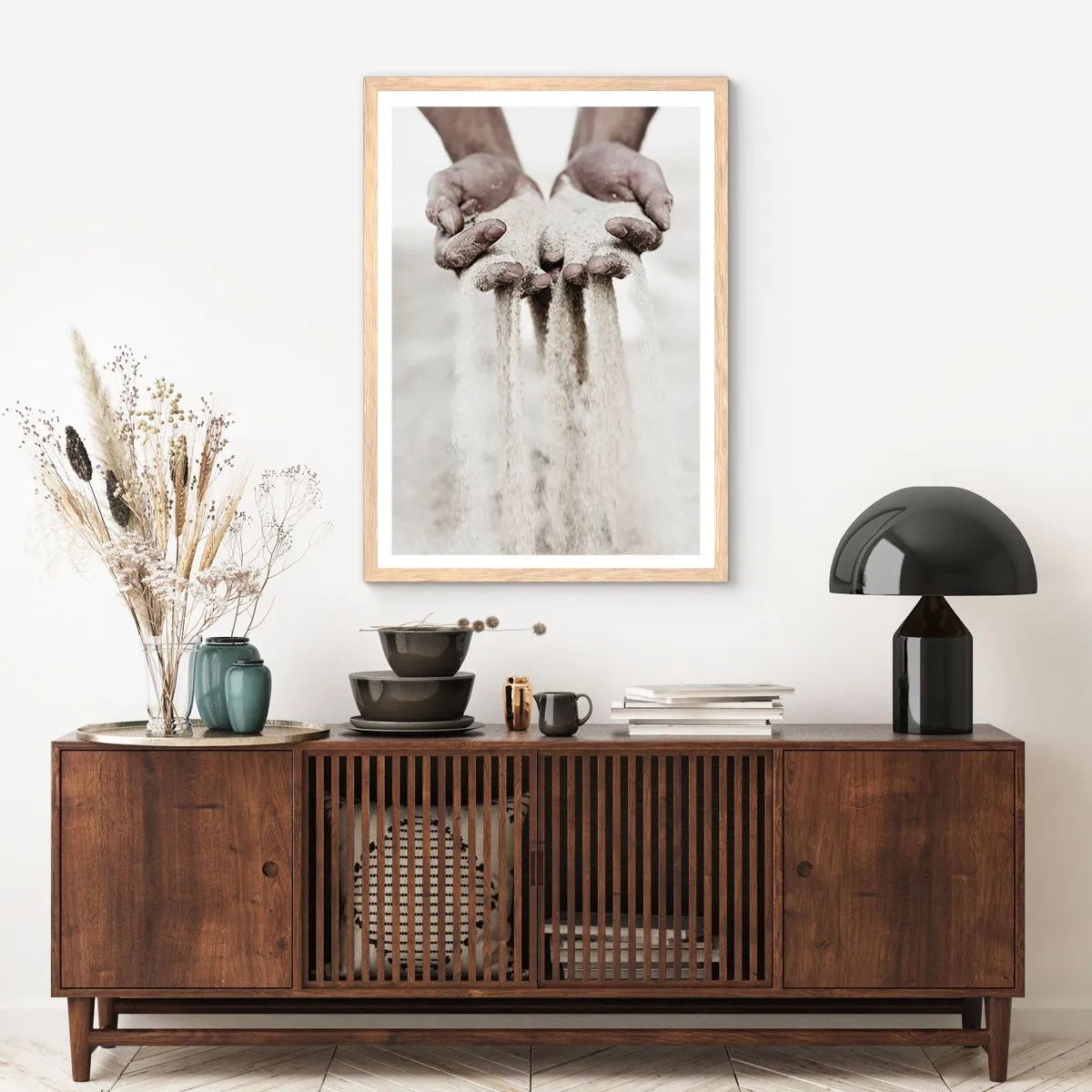 Plagát v ráme zo svetlého duba - Týmito rukami… - 70x100 cm