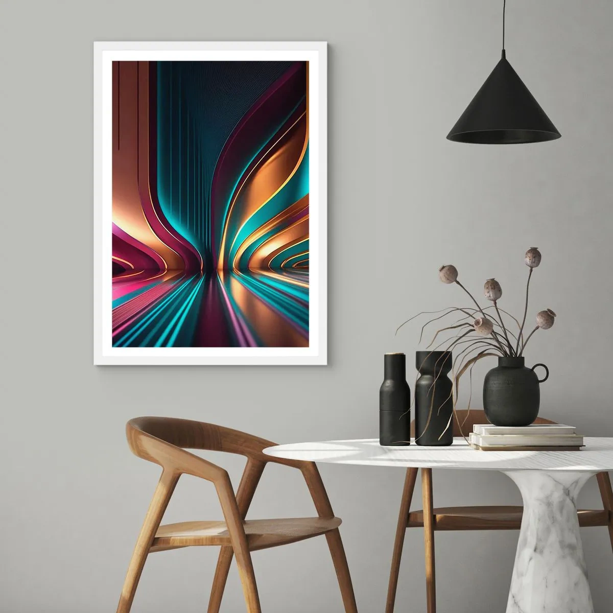 Plagát v bielom ráme - Architektúra svetla - 40x50 cm