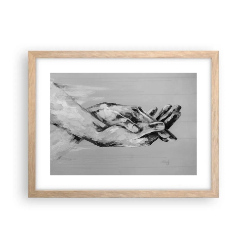 Plagát v ráme zo svetlého duba - Začiatok… - 40x30 cm