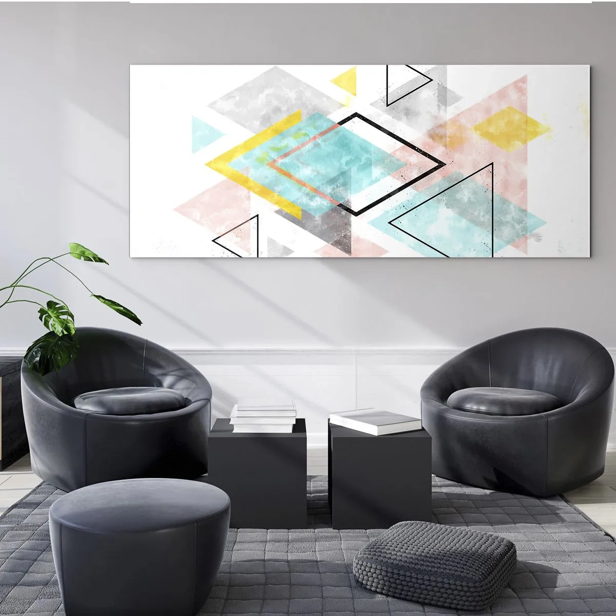 Obraz na skle - Geometrická hračka - 100x40 cm