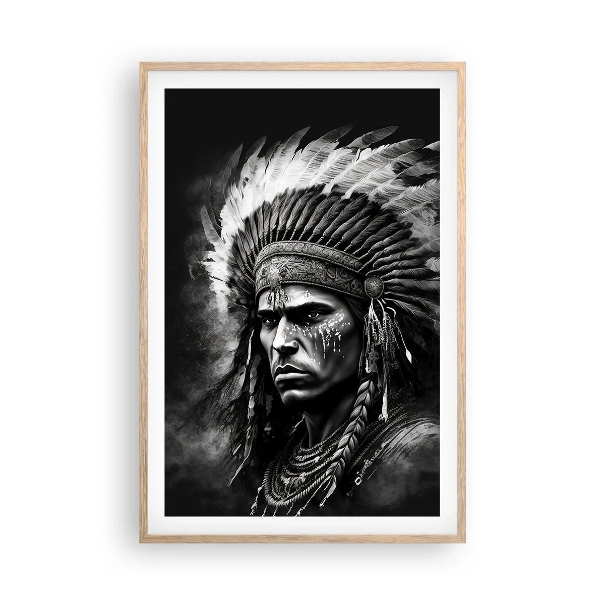 Plagát v ráme zo svetlého duba - Vodca a bojovník - 61x91 cm